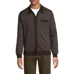 Men's Long Sleeve Washable Merino Button Through Sweater Polo