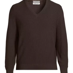 Men's Long Sleeve Washable Merino Wool V Neck Sweater