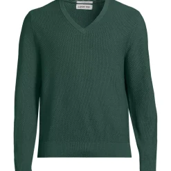 Men's Long Sleeve Washable Merino Wool V Neck Sweater