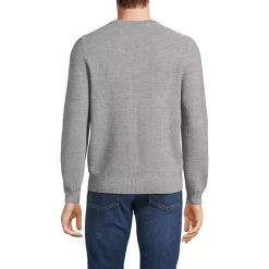 Men's Long Sleeve Washable Merino Wool V Neck Sweater