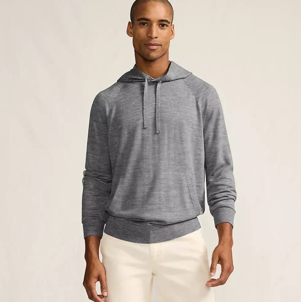 Men's Long Sleeve Washable Merino Pullover Hoodie