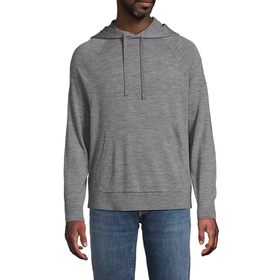Men's Long Sleeve Washable Merino Pullover Hoodie