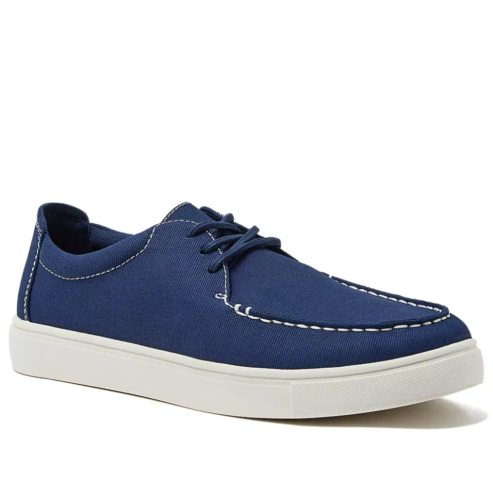 Men's Moc Toe Canvas Lace Up Sneakers