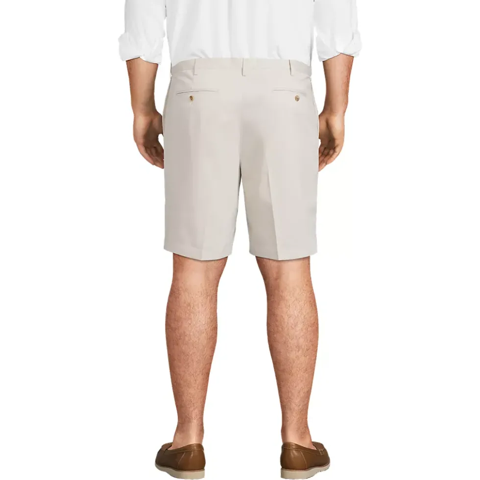 Men's No Iron 9" Comfort Waist Plain Front Chino Short