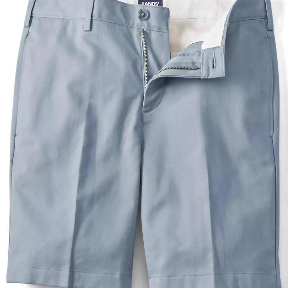 Men's No Iron 9" Comfort Waist Plain Front Chino Short
