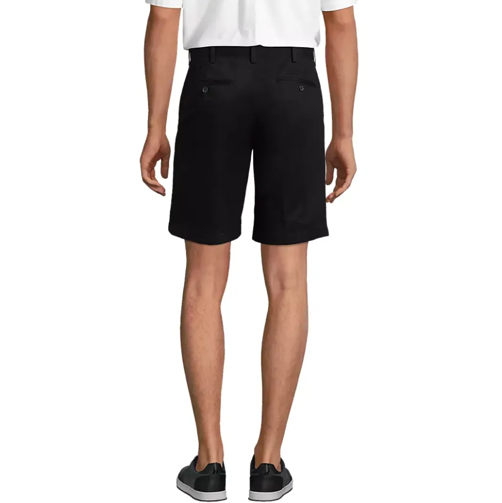 Men's No Iron 9" Comfort Waist Plain Front Chino Short