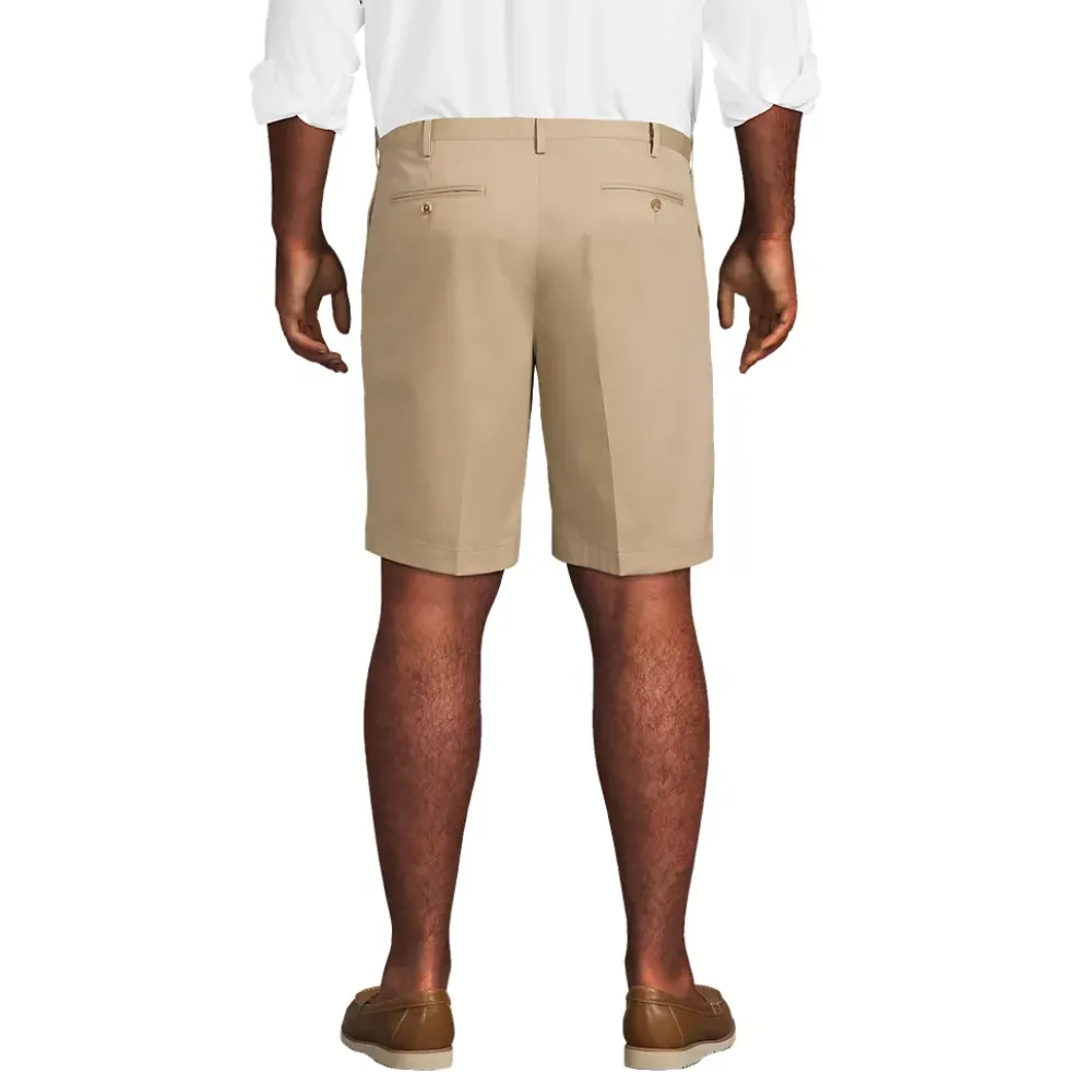 Men's No Iron 9" Comfort Waist Plain Front Chino Short