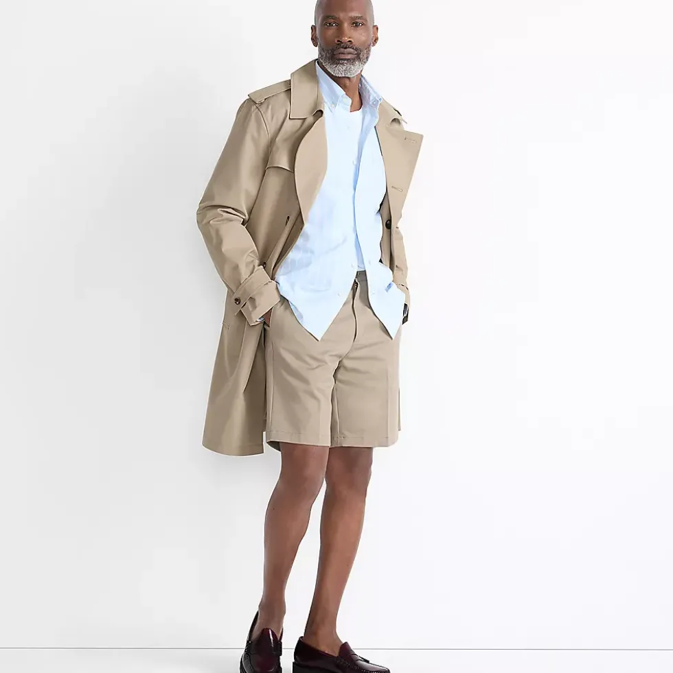 Men's No Iron 9" Comfort Waist Plain Front Chino Short