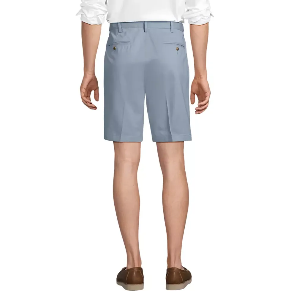 Men's No Iron 9" Comfort Waist Plain Front Chino Short