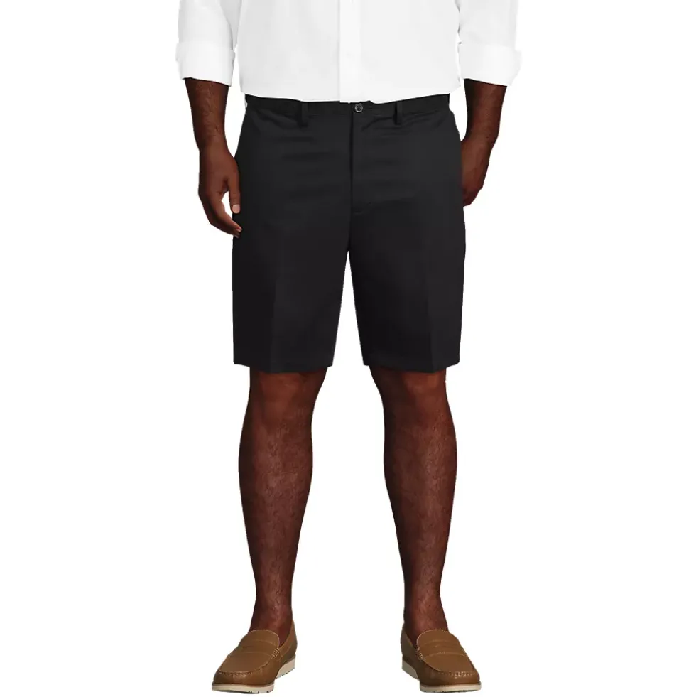 Men's No Iron 9" Comfort Waist Plain Front Chino Short