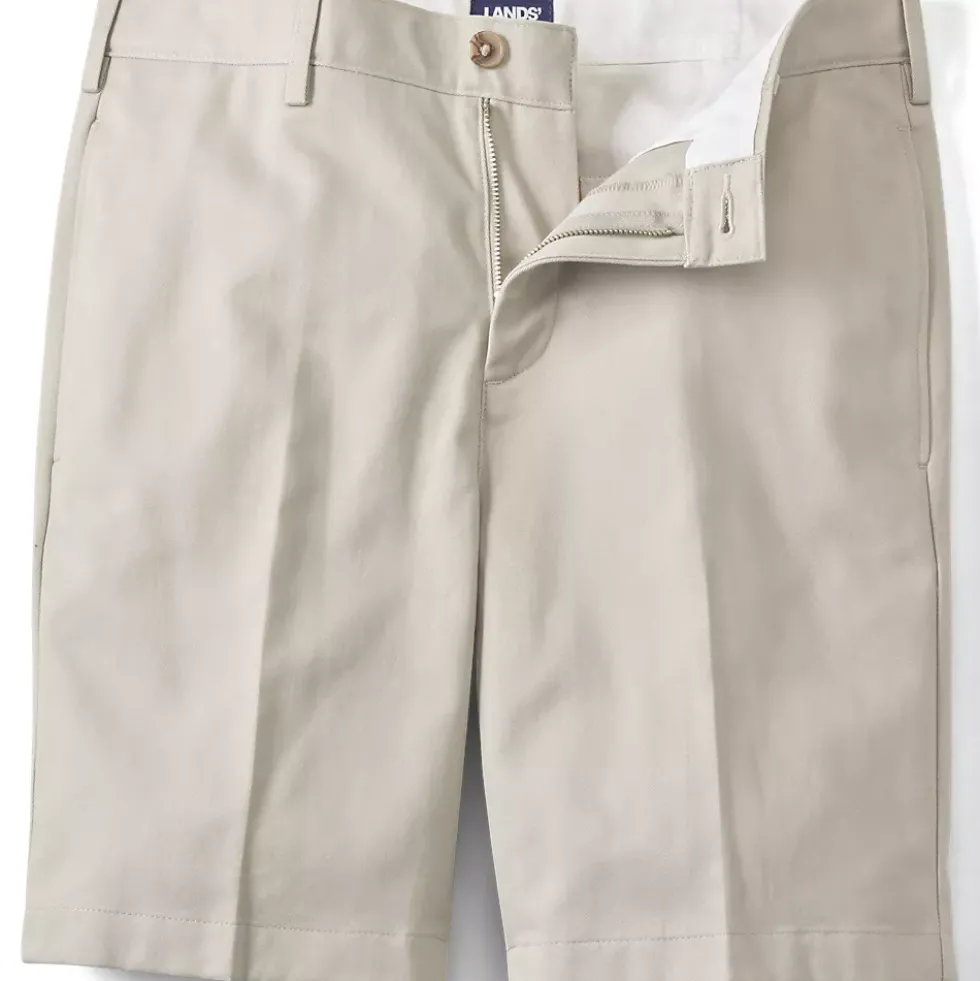 Men's No Iron 9" Comfort Waist Plain Front Chino Short