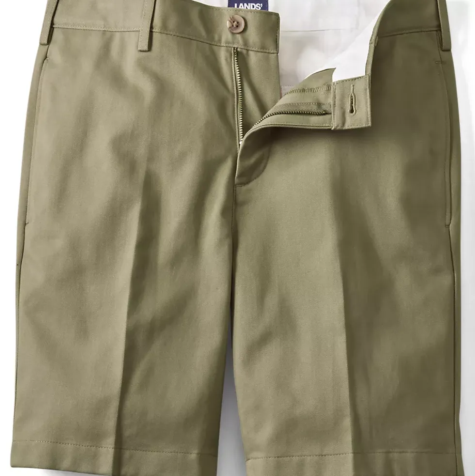 Men's No Iron 9" Comfort Waist Plain Front Chino Short