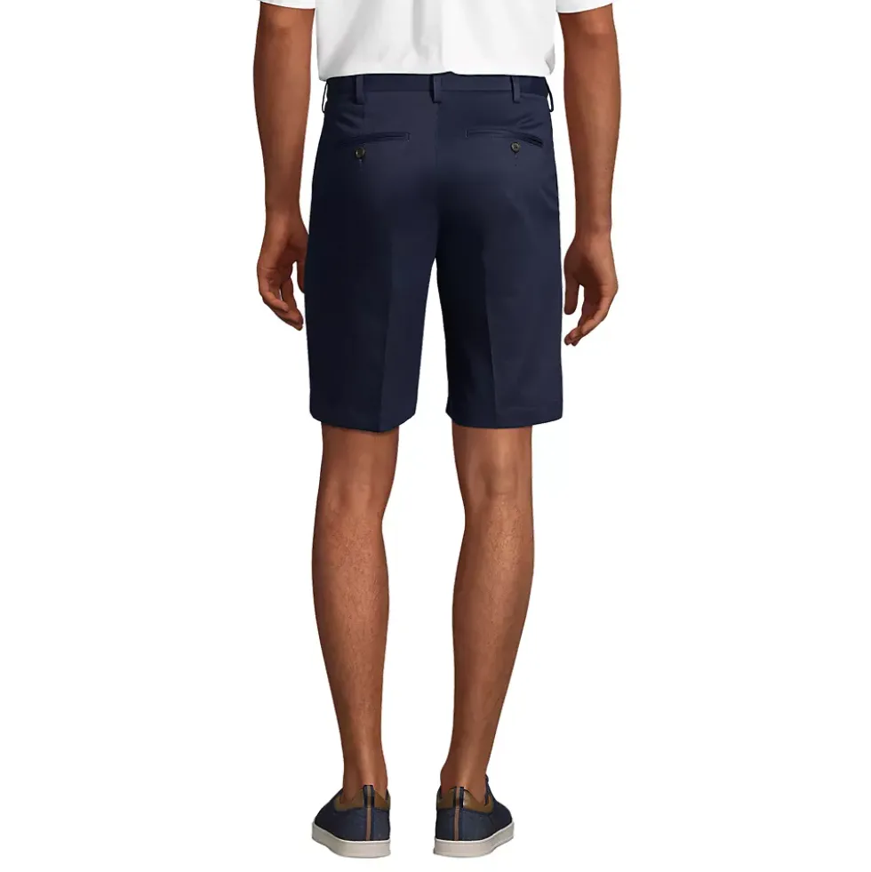 Men's No Iron 9" Comfort Waist Plain Front Chino Short