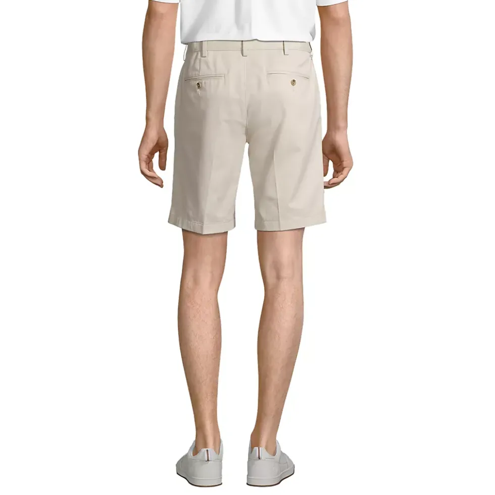 Men's No Iron 9" Comfort Waist Plain Front Chino Short