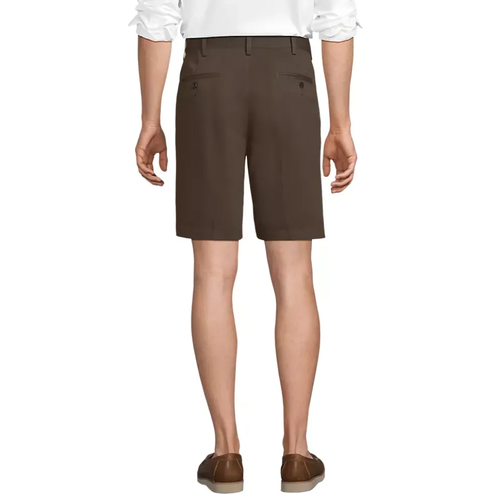 Men's No Iron 9" Comfort Waist Plain Front Chino Short