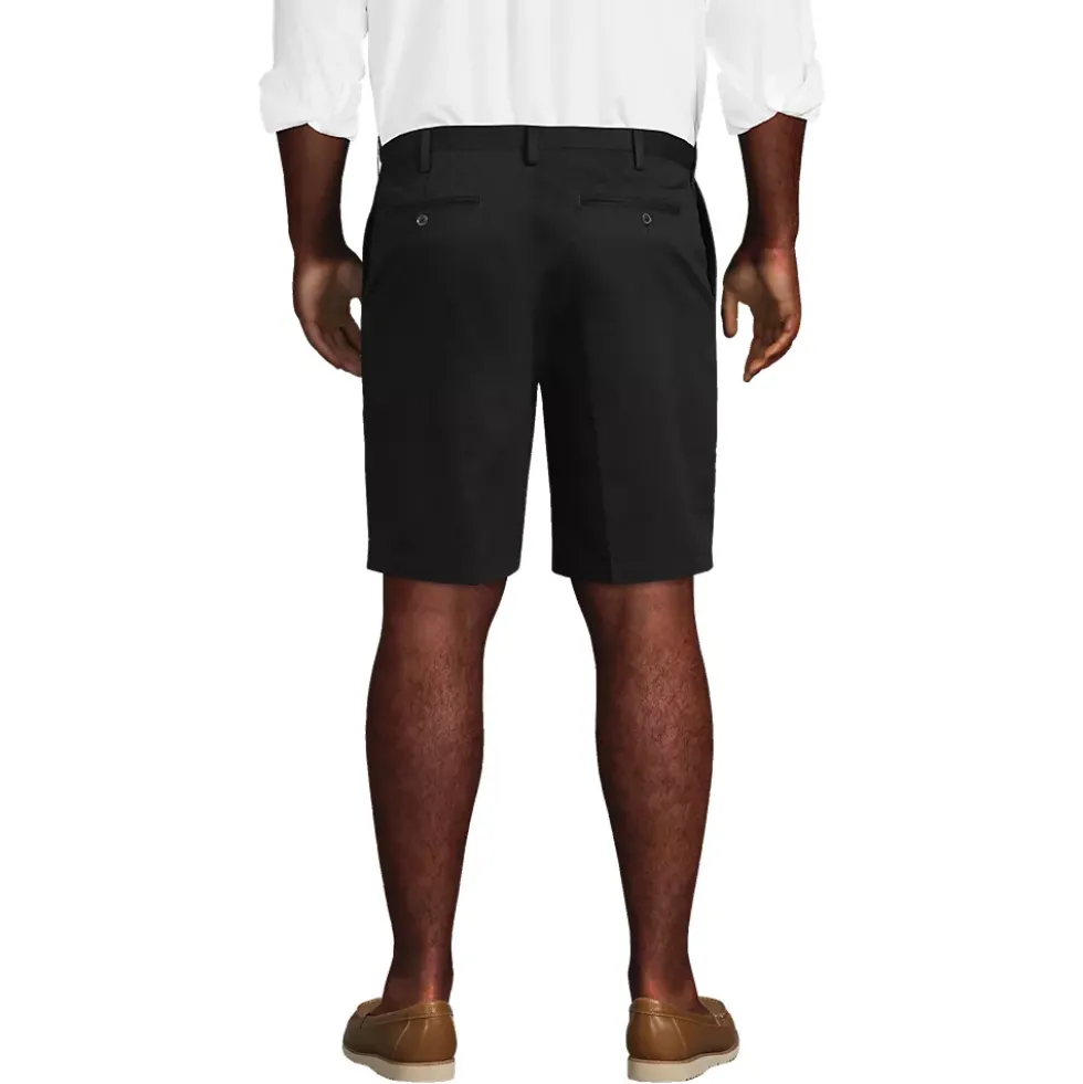 Men's No Iron 9" Comfort Waist Plain Front Chino Short