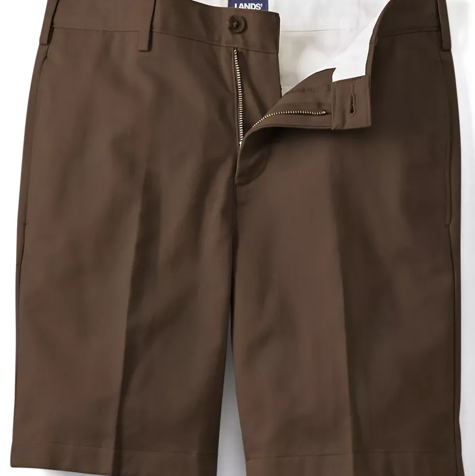 Men's No Iron 9" Comfort Waist Plain Front Chino Short