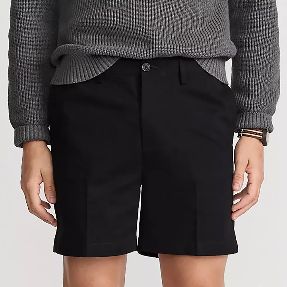 Men's No Iron 6" Comfort Waist Plain Front Chino Short
