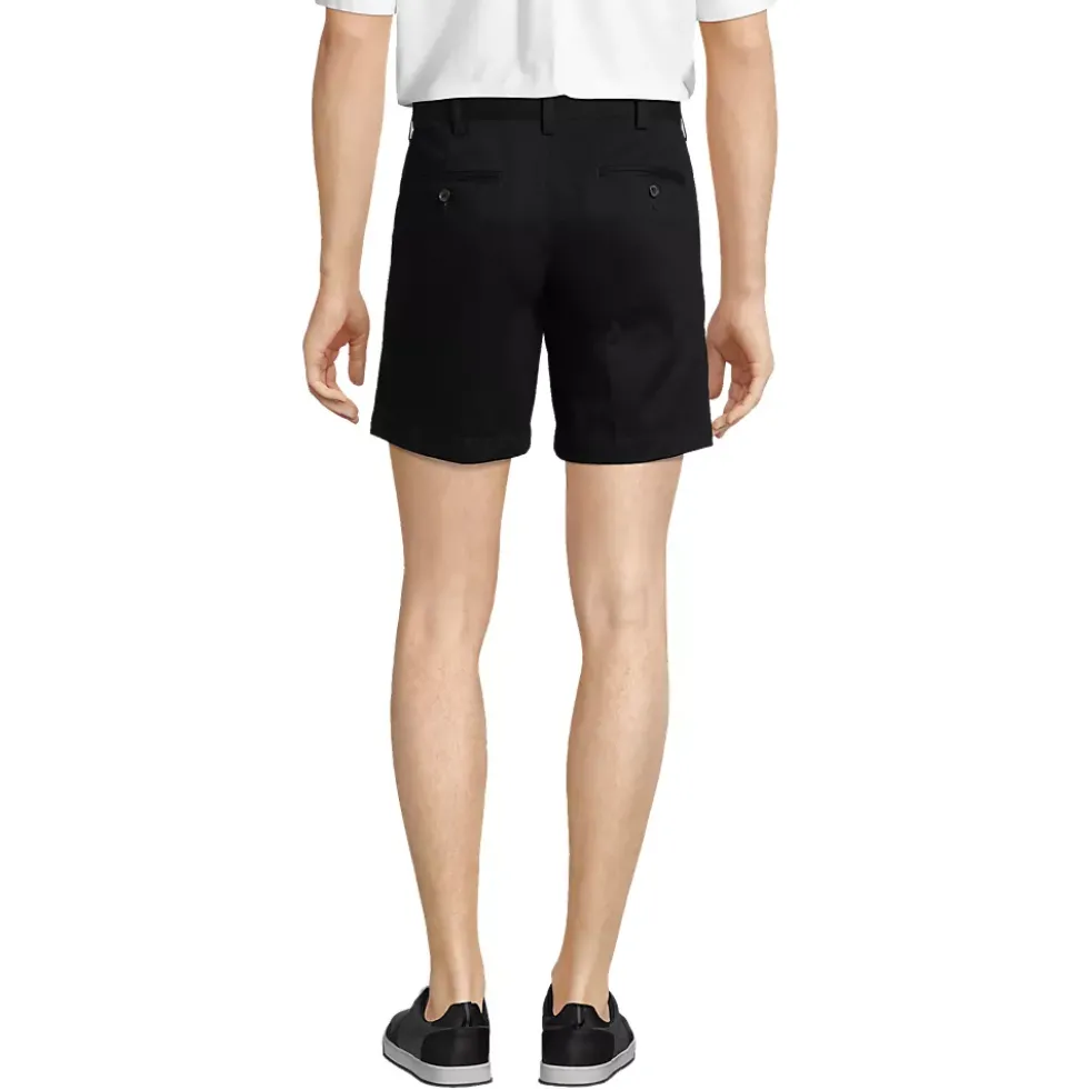 Men's No Iron 6" Comfort Waist Plain Front Chino Short