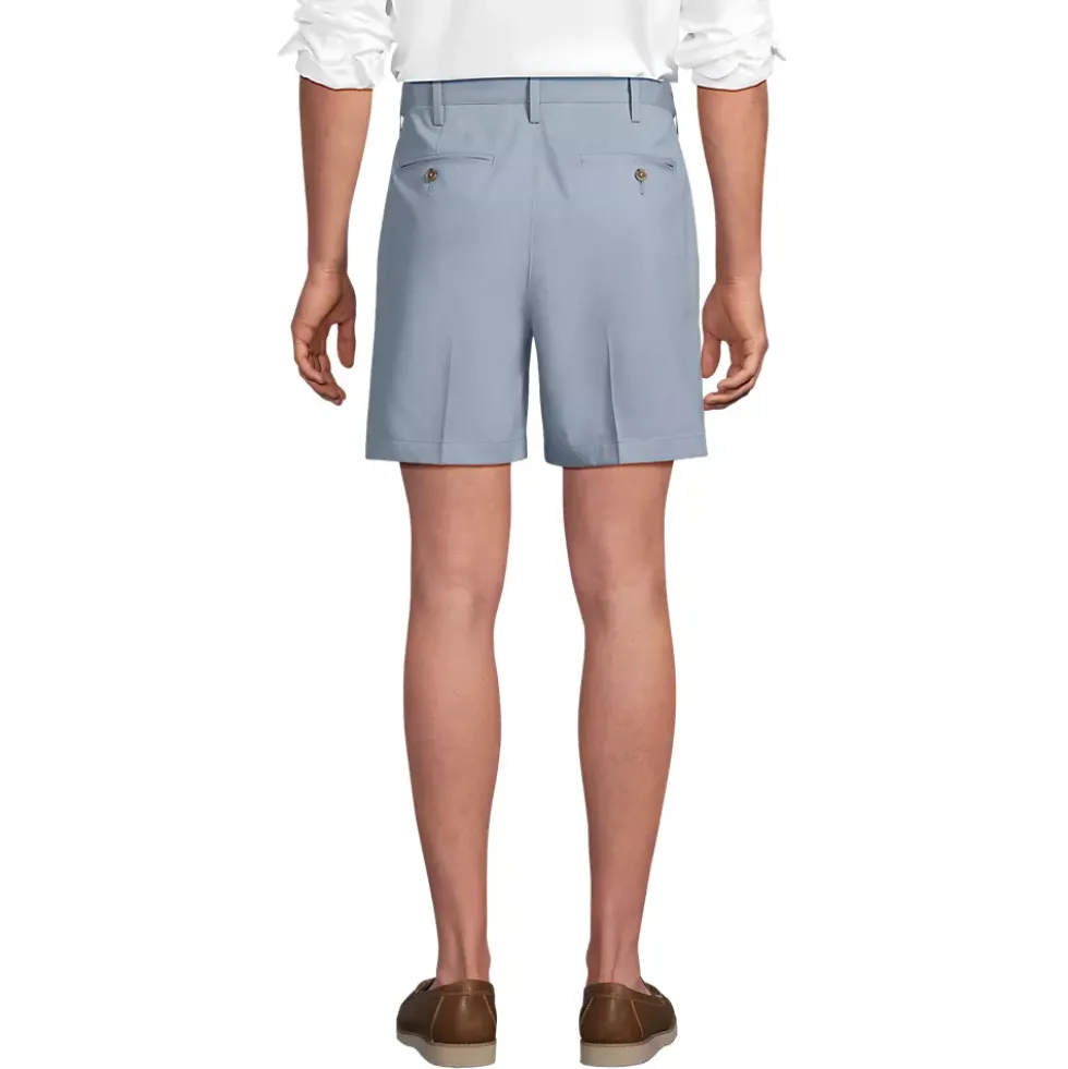 Men's No Iron 6" Comfort Waist Plain Front Chino Short