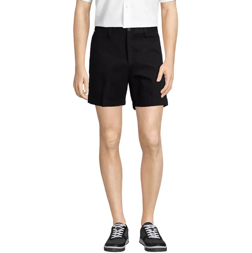 Men's No Iron 6" Comfort Waist Plain Front Chino Short
