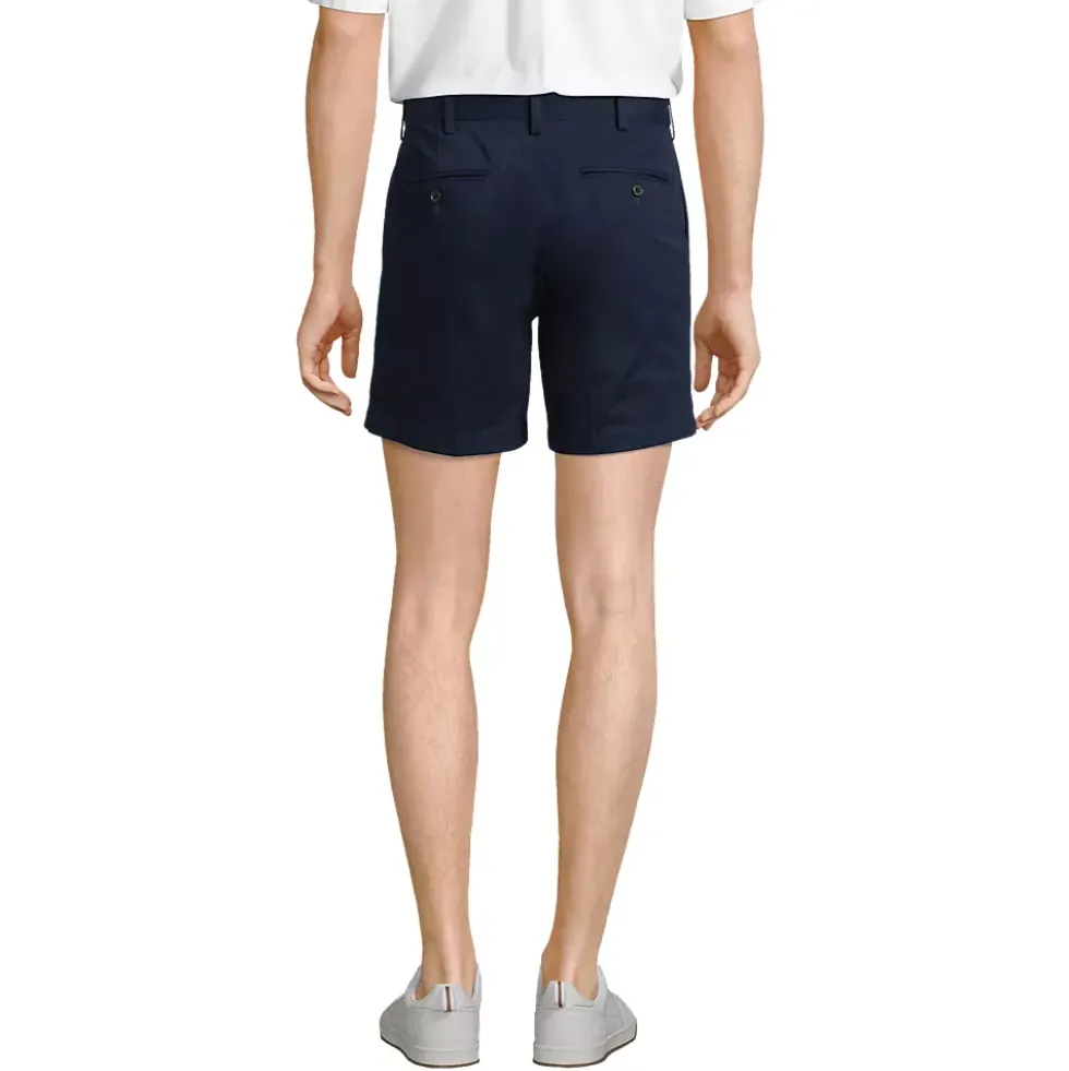 Men's No Iron 6" Comfort Waist Plain Front Chino Short