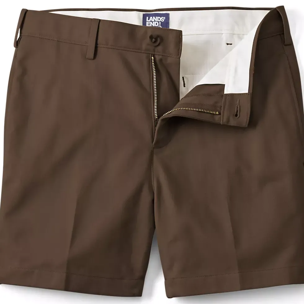 Men's No Iron 6" Comfort Waist Plain Front Chino Short