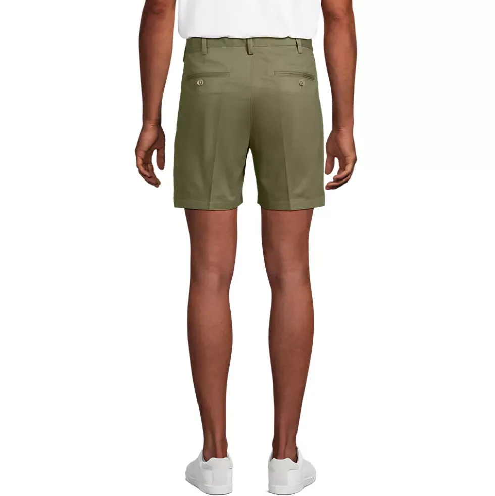 Men's No Iron 6" Comfort Waist Plain Front Chino Short