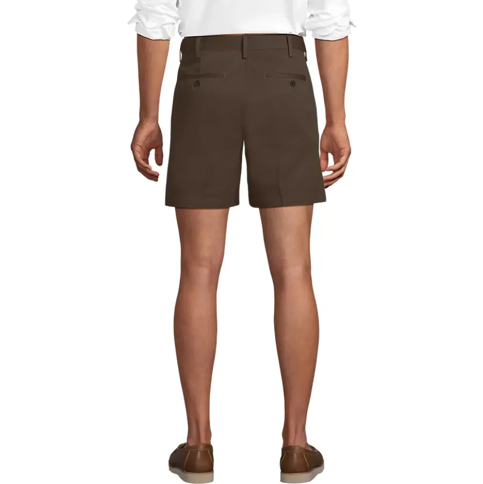 Men's No Iron 6" Comfort Waist Plain Front Chino Short