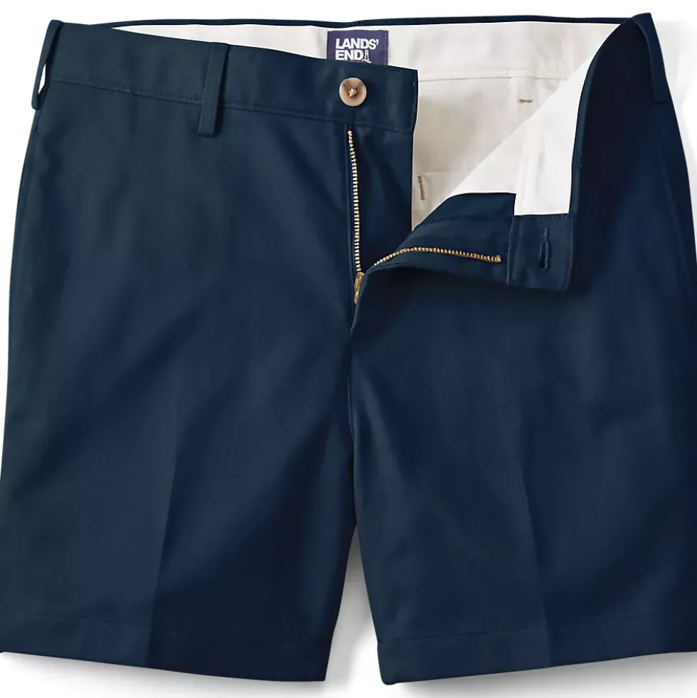 Men's No Iron 6" Comfort Waist Plain Front Chino Short