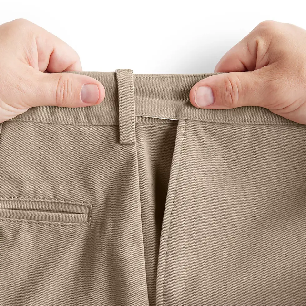 Men's No Iron 6" Comfort Waist Plain Front Chino Short