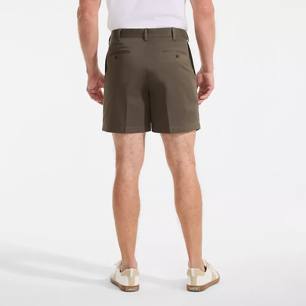 Men's No Iron 6" Comfort Waist Pleated Front Chino Short