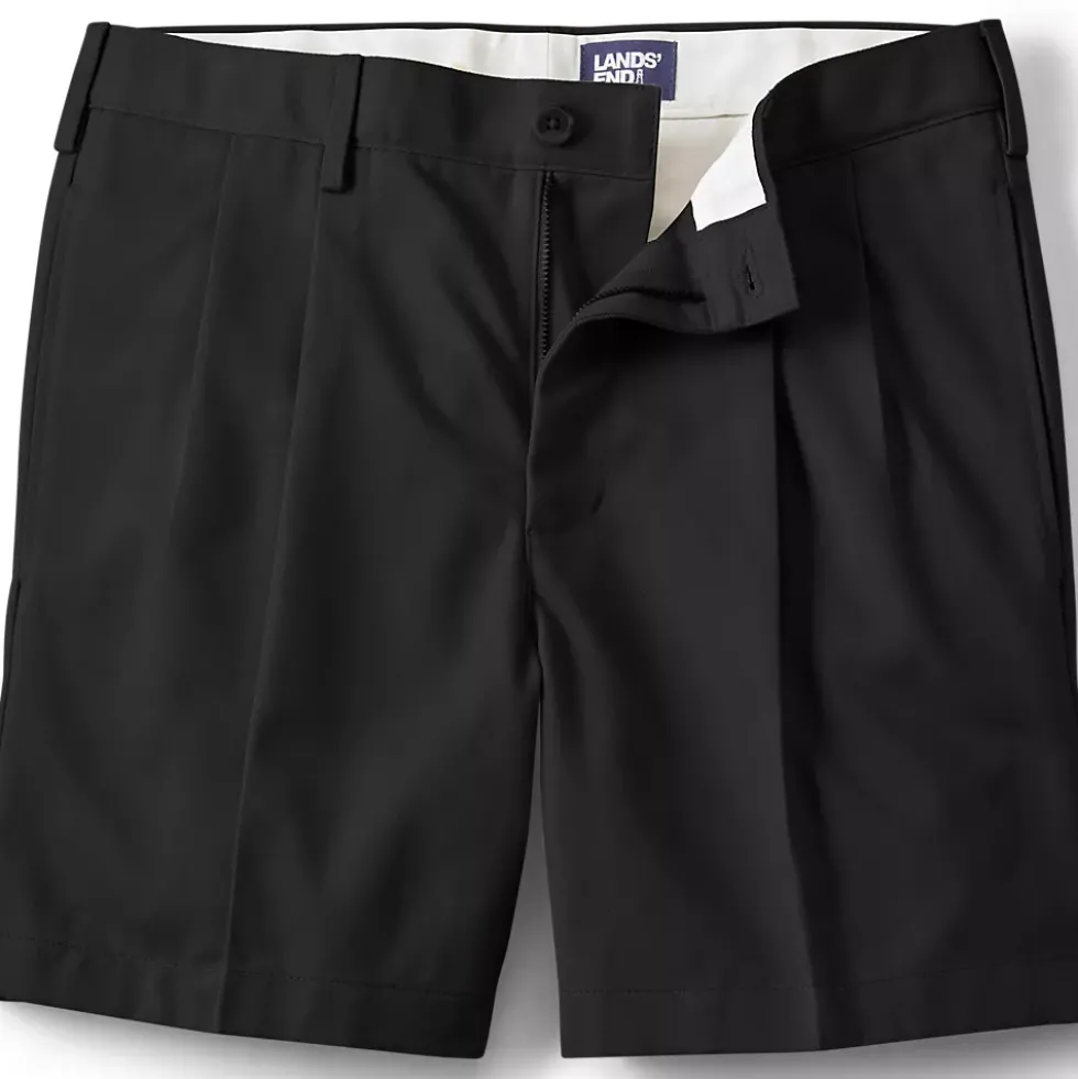 Men's No Iron 6" Comfort Waist Pleated Front Chino Short