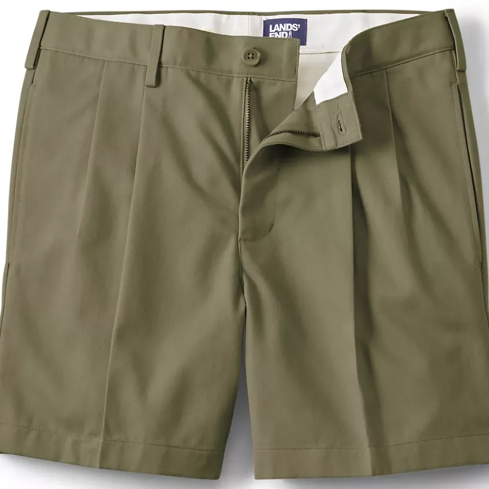 Men's No Iron 6" Comfort Waist Pleated Front Chino Short