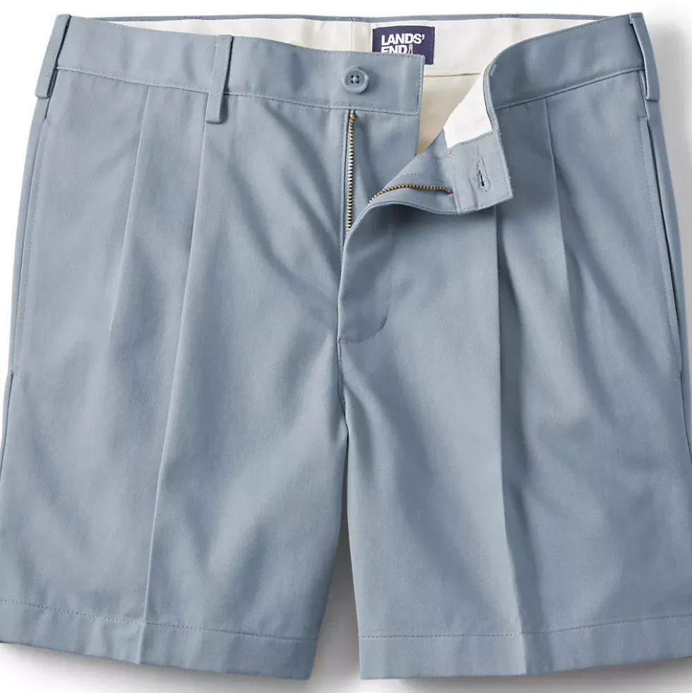 Men's No Iron 6" Comfort Waist Pleated Front Chino Short