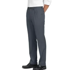 Men's No Iron Comfort Waist Traditional Fit Pleated Front Chino Pant