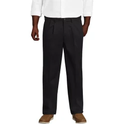 Men's No Iron Comfort Waist Traditional Fit Pleated Front Chino Pant