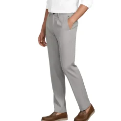 Men's No Iron Comfort Waist Traditional Fit Pleated Front Chino Pant