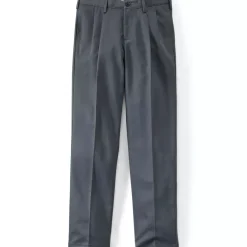 Men's No Iron Comfort Waist Traditional Fit Pleated Front Chino Pant