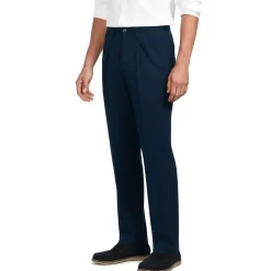 Men's No Iron Comfort Waist Traditional Fit Pleated Front Chino Pant