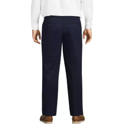 Men's No Iron Comfort Waist Traditional Fit Pleated Front Chino Pant