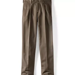 Men's No Iron Comfort Waist Traditional Fit Pleated Front Chino Pant