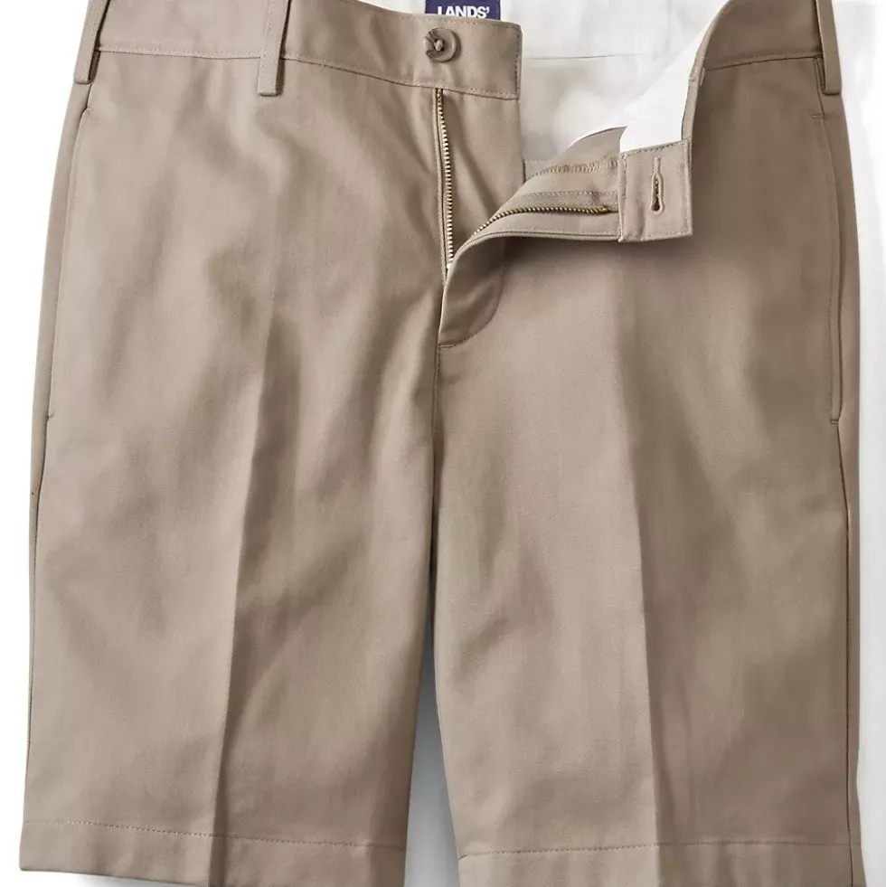 Men's No Iron 9" Plain Front Chino Short