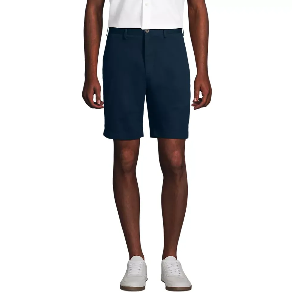 Men's No Iron 9" Plain Front Chino Short