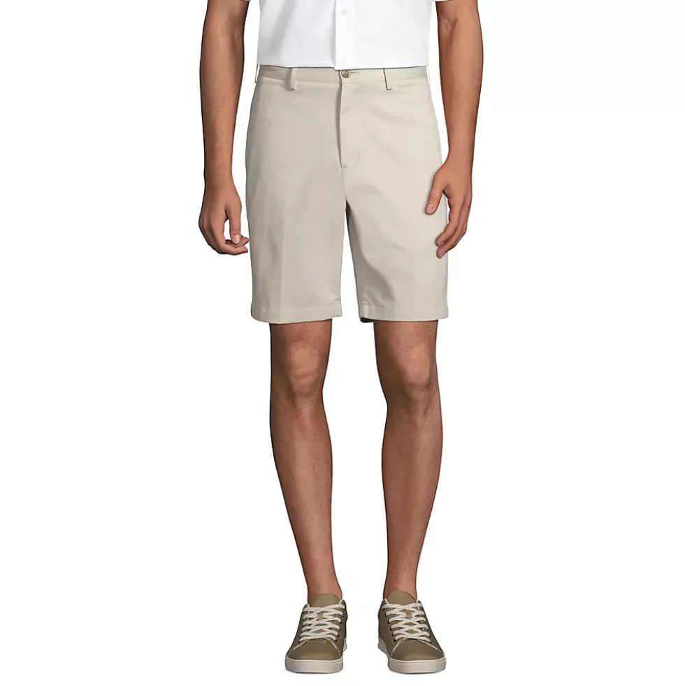 Men's No Iron 9" Plain Front Chino Short