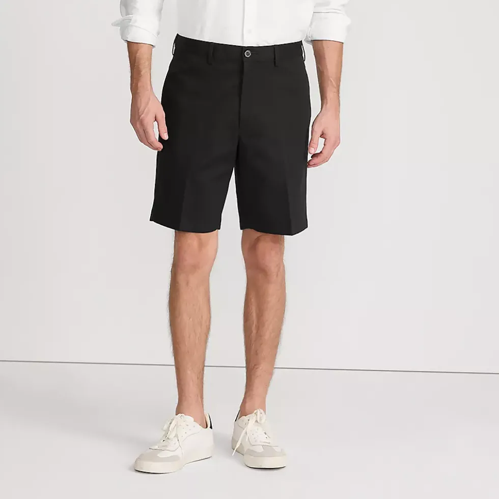 Men's No Iron 9" Plain Front Chino Short