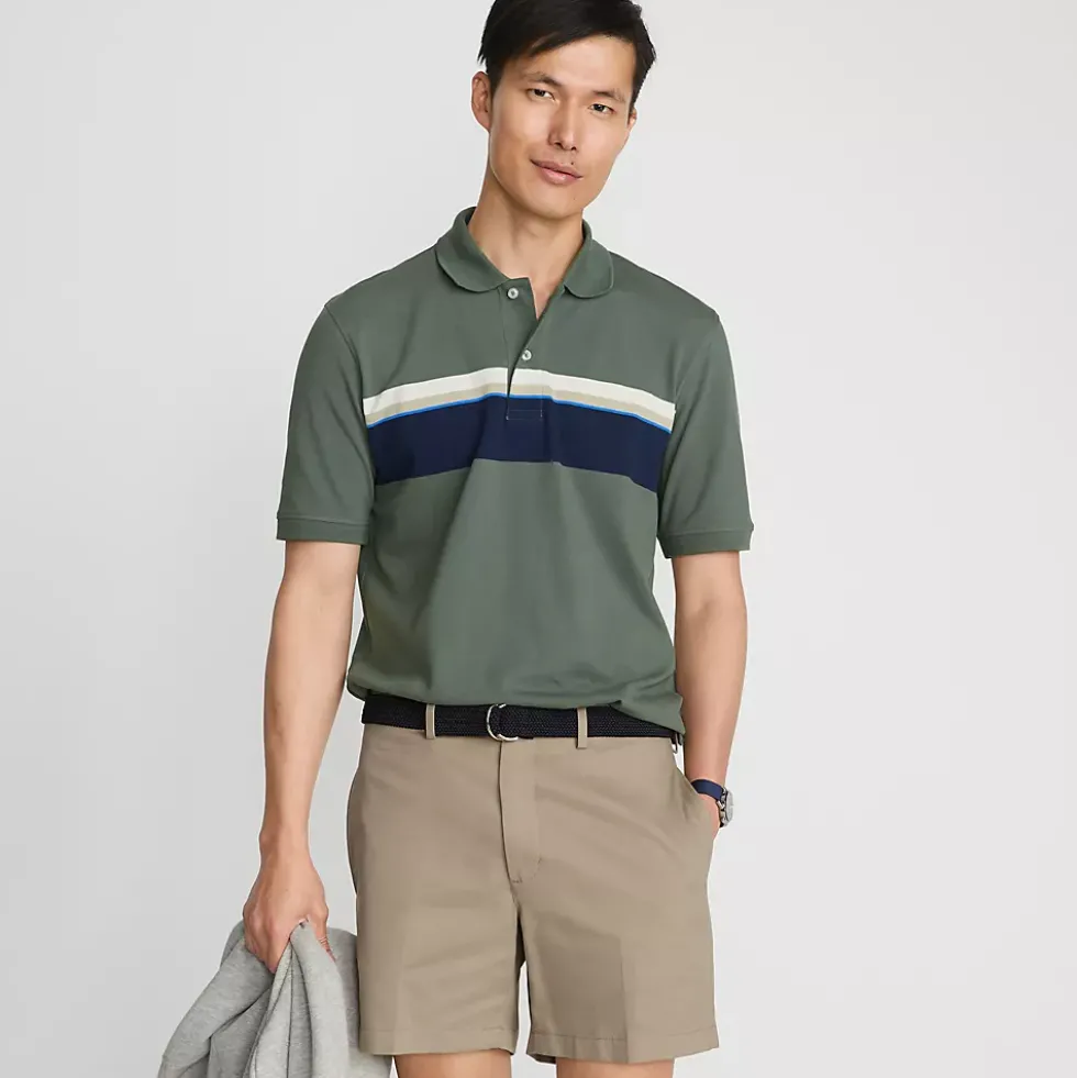 Men's No Iron 6" Plain Front Chino Short