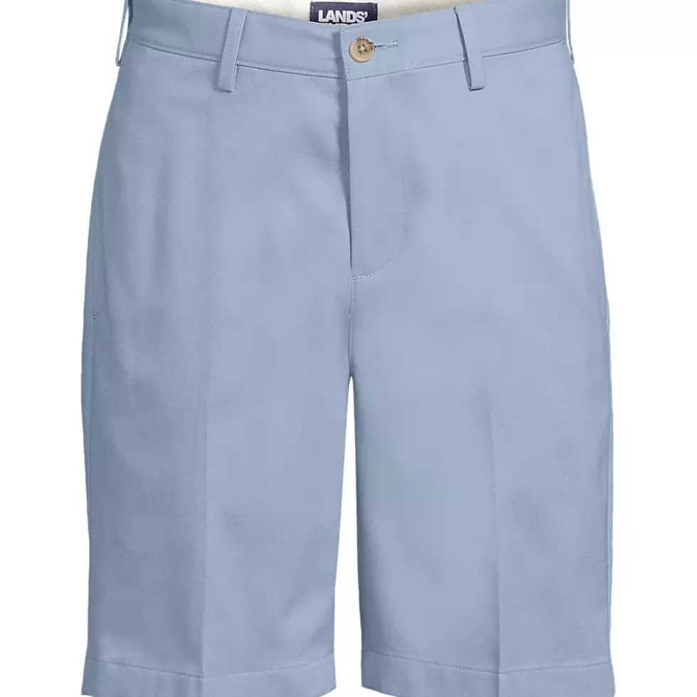 Men's No Iron 9" Plain Front Chino Short