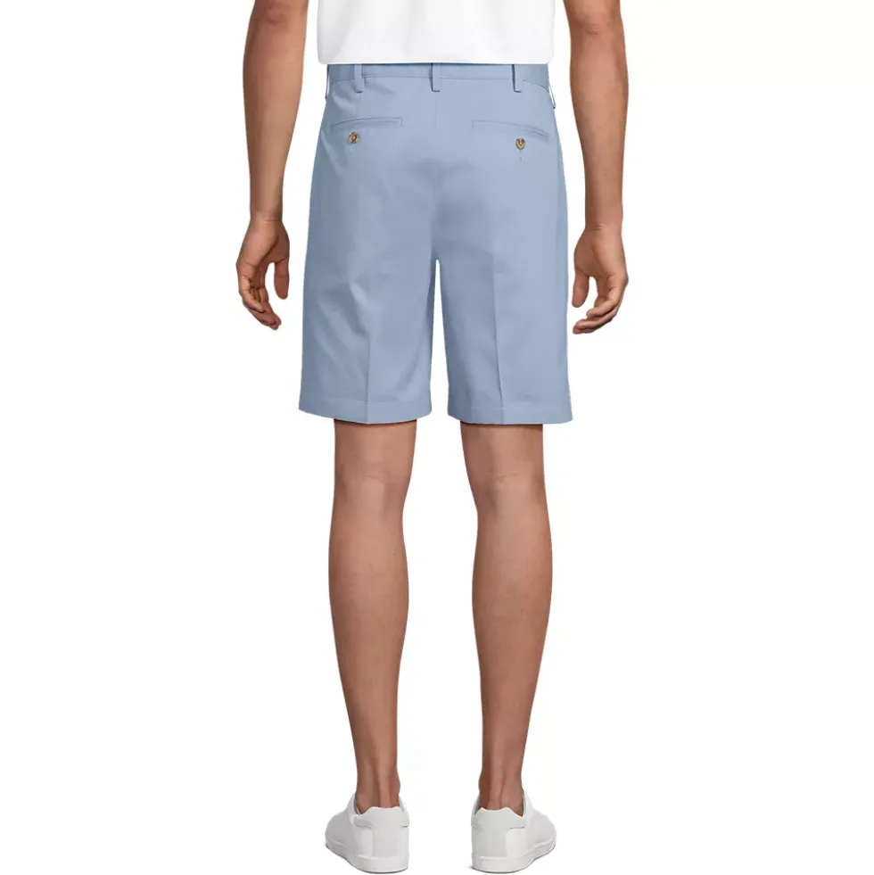 Men's No Iron 9" Plain Front Chino Short