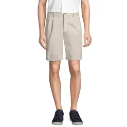 Men's No Iron 9" Pleated Front Chino Short